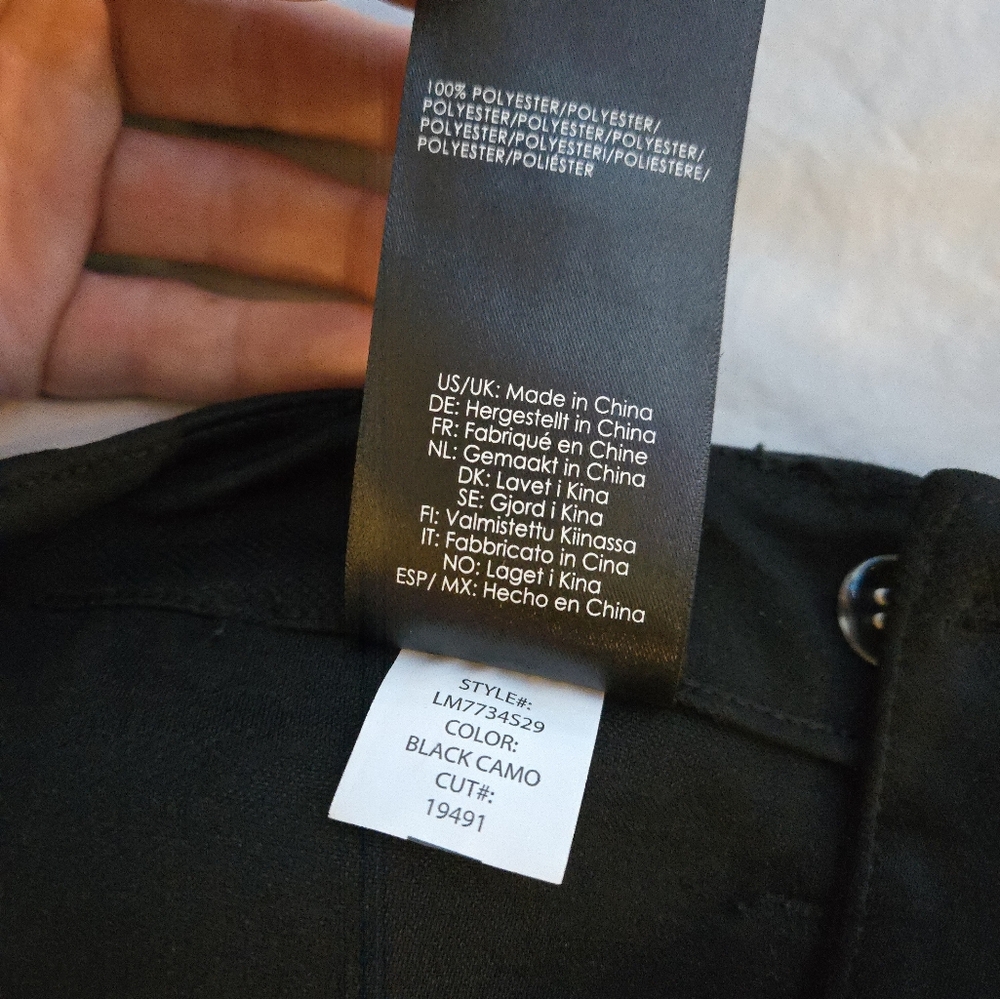 Liverpool Los Angeles Black Satiny Finish Camouflage Ankle Jogger Pants CW3 - Picture 10 of 13